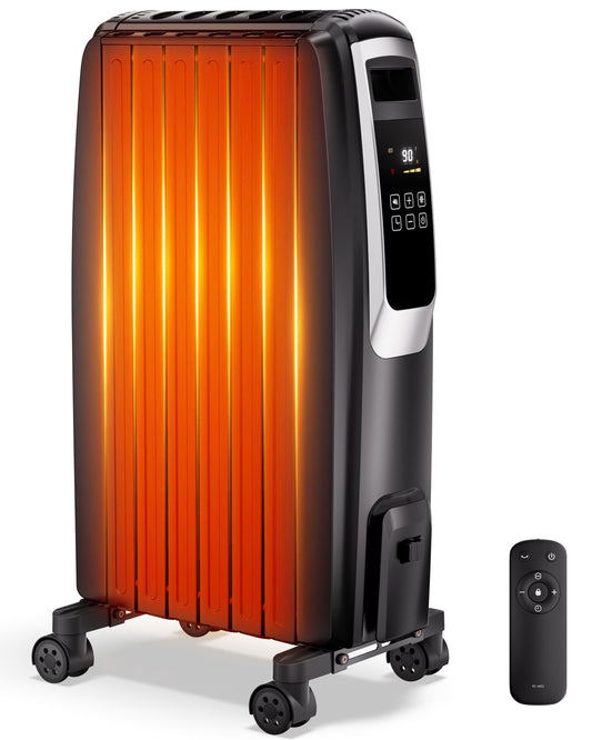 MEPTY Oil Filled Radiator Heater,1500W Electric Space Heaters for Indoor Use Large Room with Overheat&Tip-Over Protection