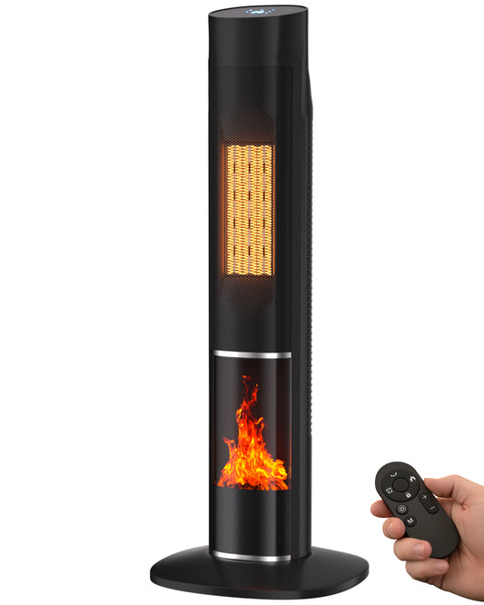 MEPTY 1500W Space Heater, Electric Heaters for Indoor Use with Thermostat and Remote, Overheat&Tip-over Protection,24H Timer