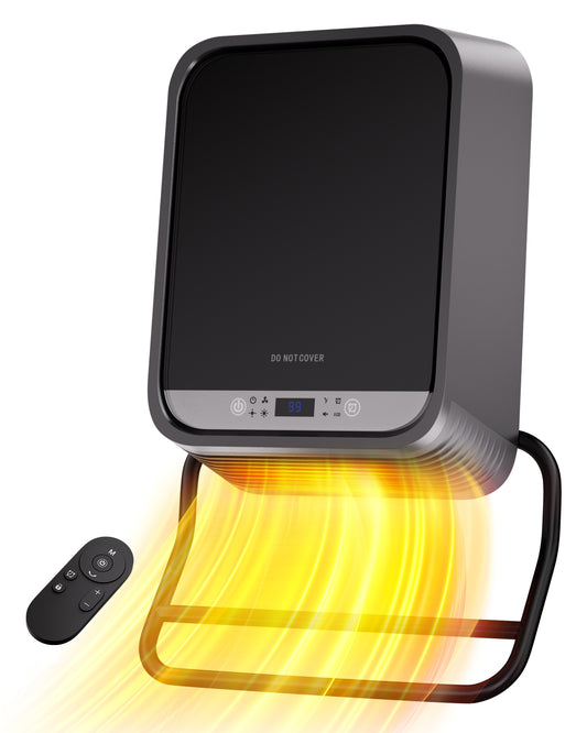 MEPTY 1500W Wall Mounted Space Heater with Towel Rack, IP24 Wall Heater, UL Certified, Thermostat & Remote Control, 24H Timer, ECO Mode, heaters for Indoor Use in Bathroom, Garag