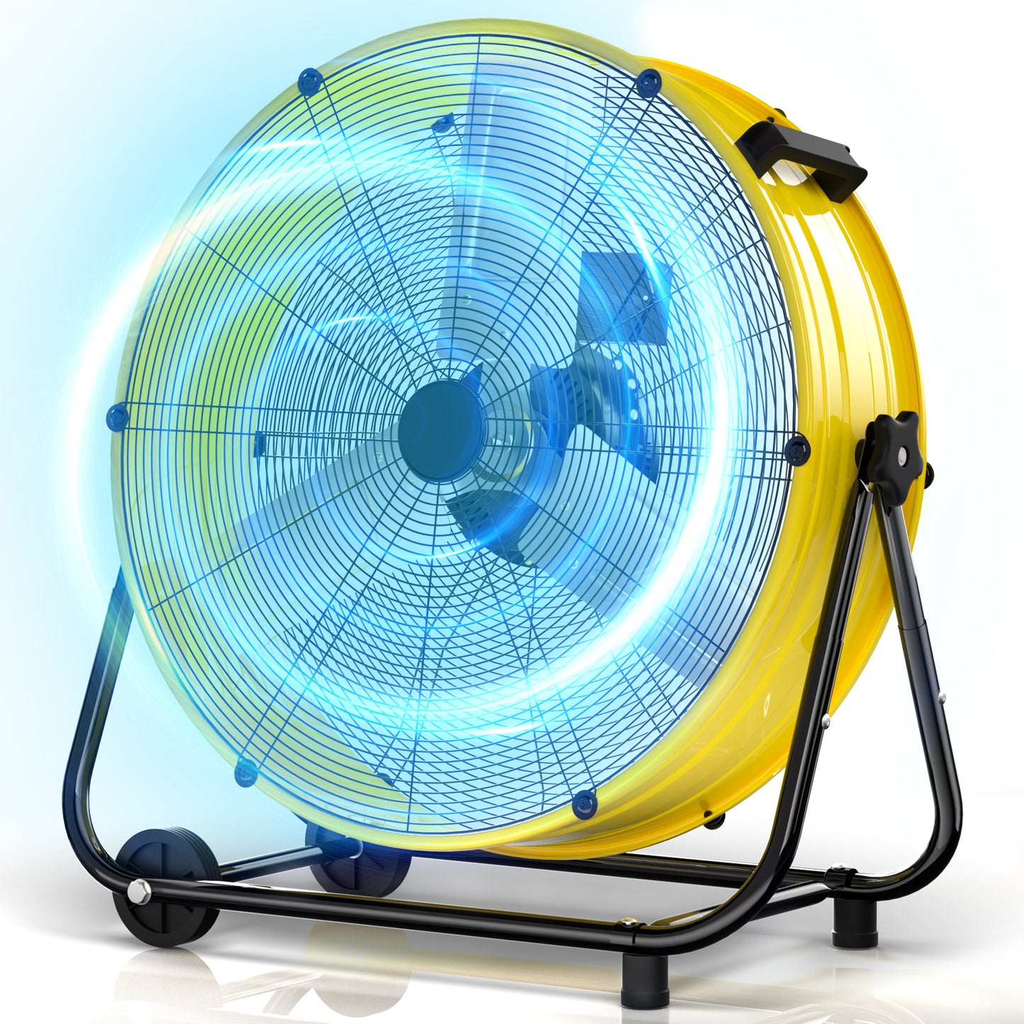 MEPTY 36-Inch Industrial Drum Fan, 21800 CFM High Velocity Floor Fan, 3-Speed Heavy Duty Metal Air Circulator for Shop, Warehouse, Workshop, Garage, Factory, 600W