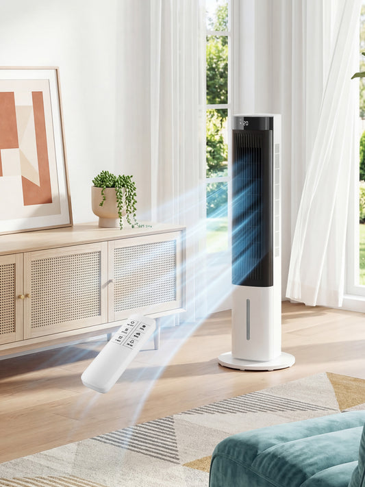 MEPTY Windowless Portable Air Conditioners with 24H Timer, Cooling Fans that Blow Cold Air, 3 Speeds, 4 Modes, Swamp Cooler for Indoor Home Bedroom