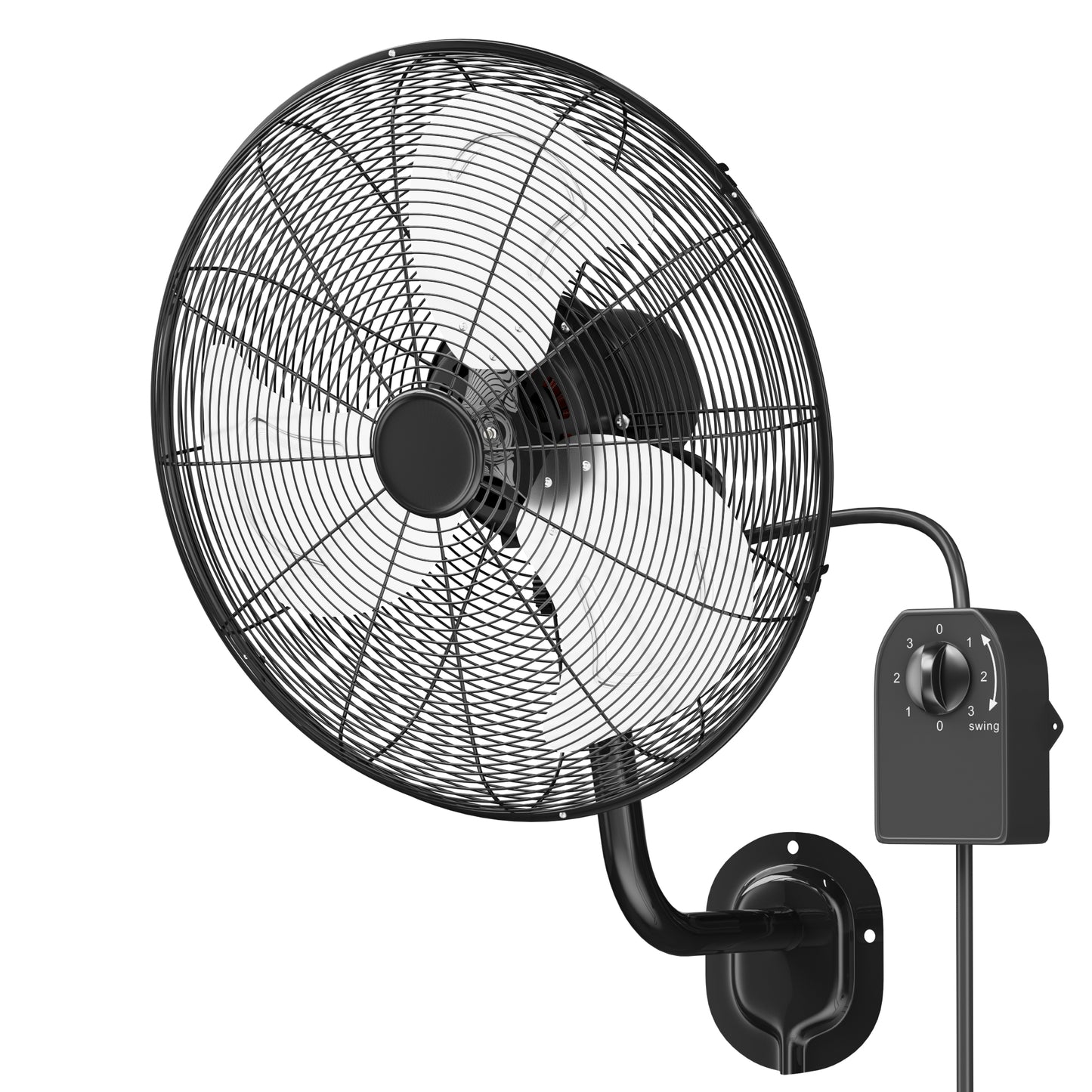 MEPTY 20" Wall Mount Fan, Heavy Duty Industrial Wall Fan, High Velocity Oscillating Fans with 3 Speeds for Patio, Shop, Greenhouse, Garage, Commercial, Household use