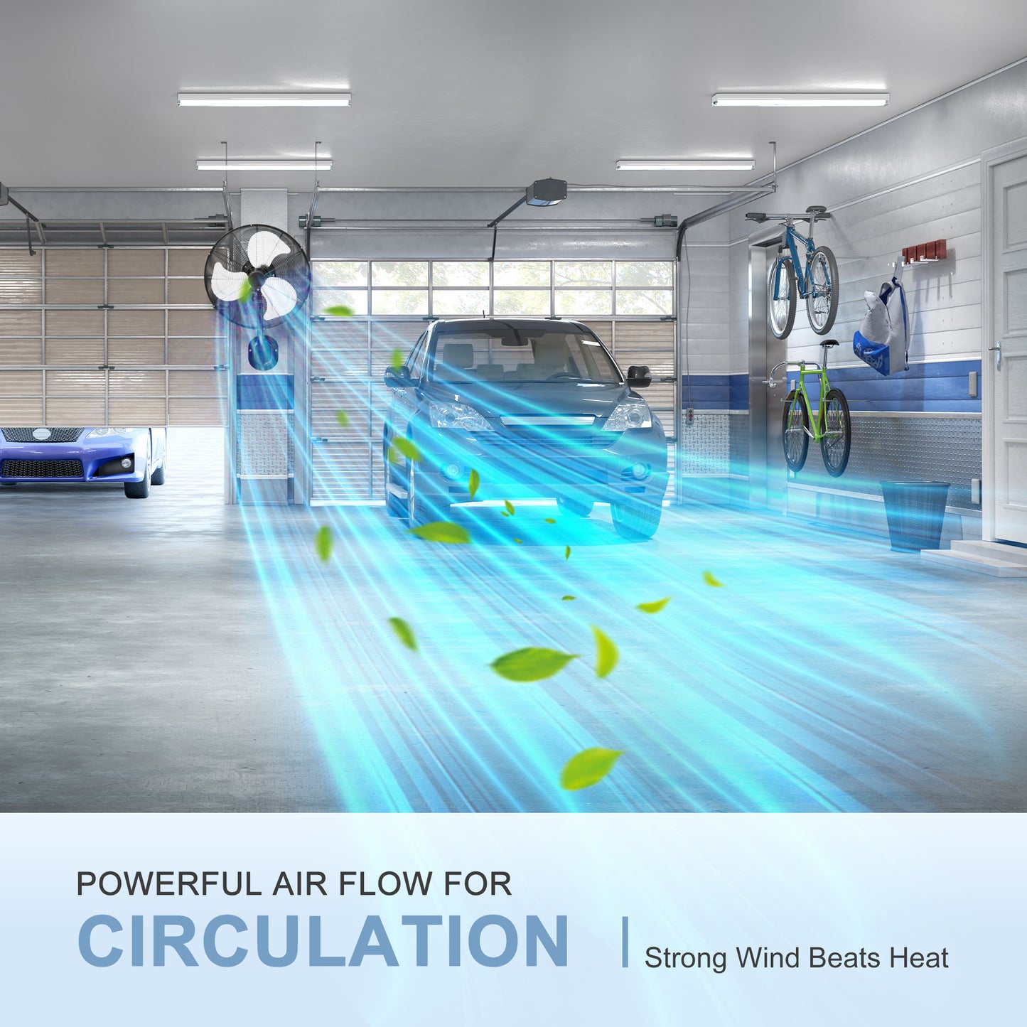 MEPTY 20" Wall Mount Fan, Heavy Duty Industrial Wall Fan, High Velocity Oscillating Fans with 3 Speeds for Patio, Shop, Greenhouse, Garage, Commercial, Household use