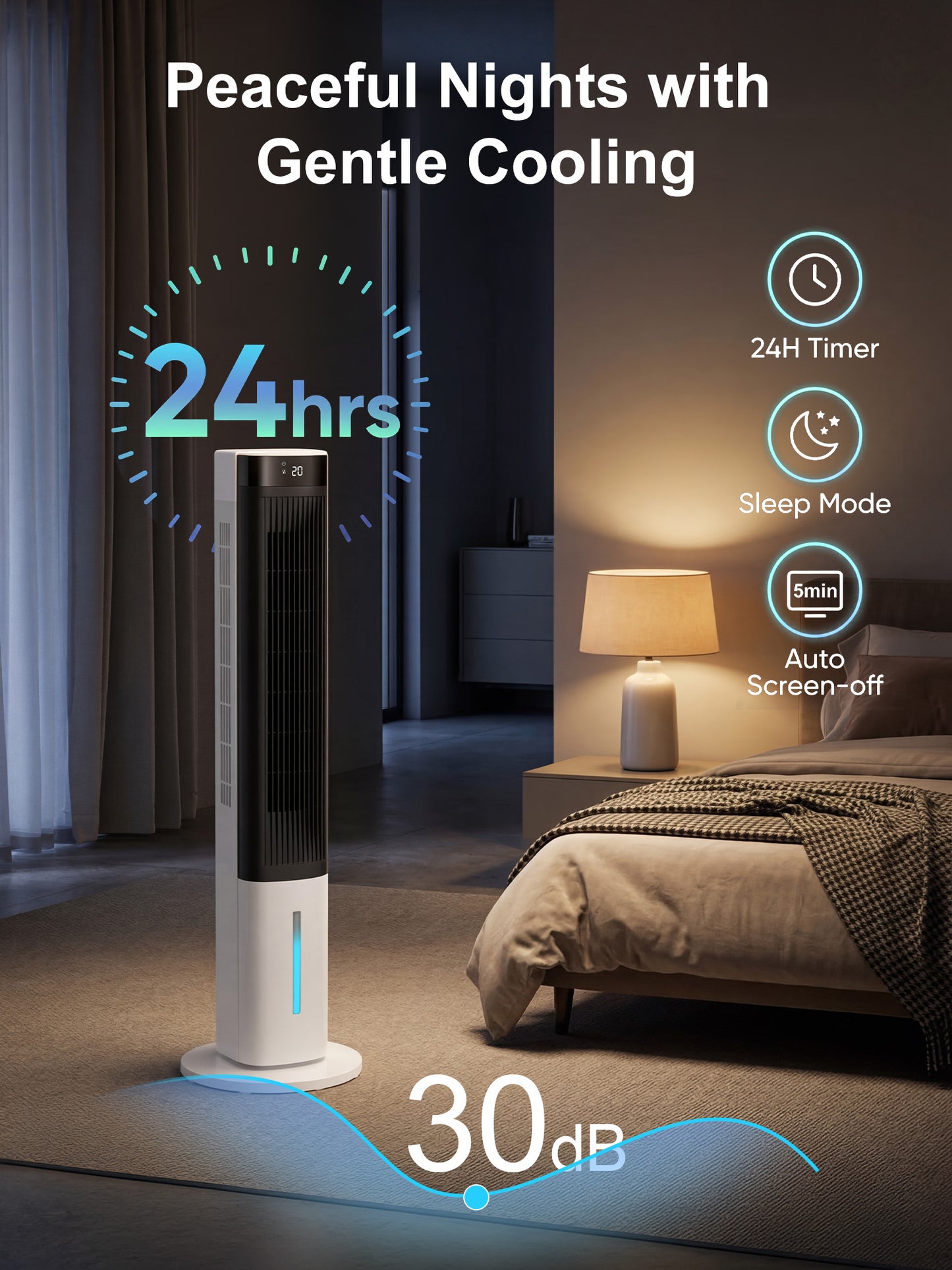 MEPTY Evaporative Air Cooler, Windowless Portable Air Conditioners with 24H Timer, Cooling Fans that Blow Cold Air, 3 Speeds, 4 Modes, Remote,120°Oscillation, Swamp Cooler for Indoor Room Bedroom