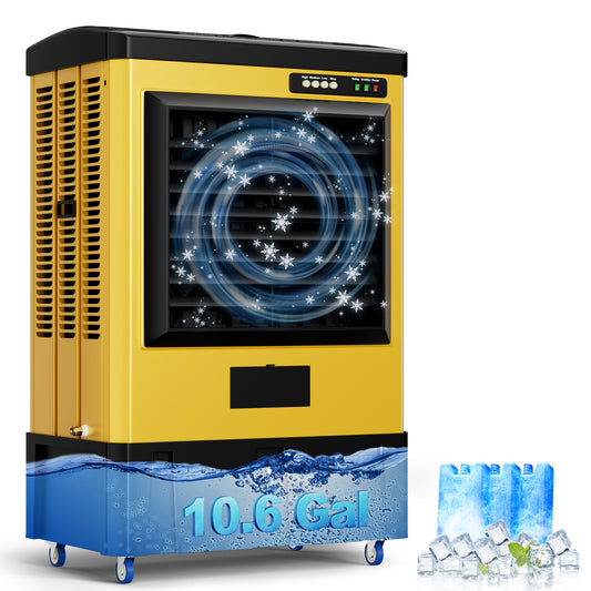 MEPTY 4800CFM Swamp Cooler, Evaporative Air Cooler with Continuous Auto Fill, Portable Evaporative Cooler for Commercial, Industrial, Garage, Patio Use