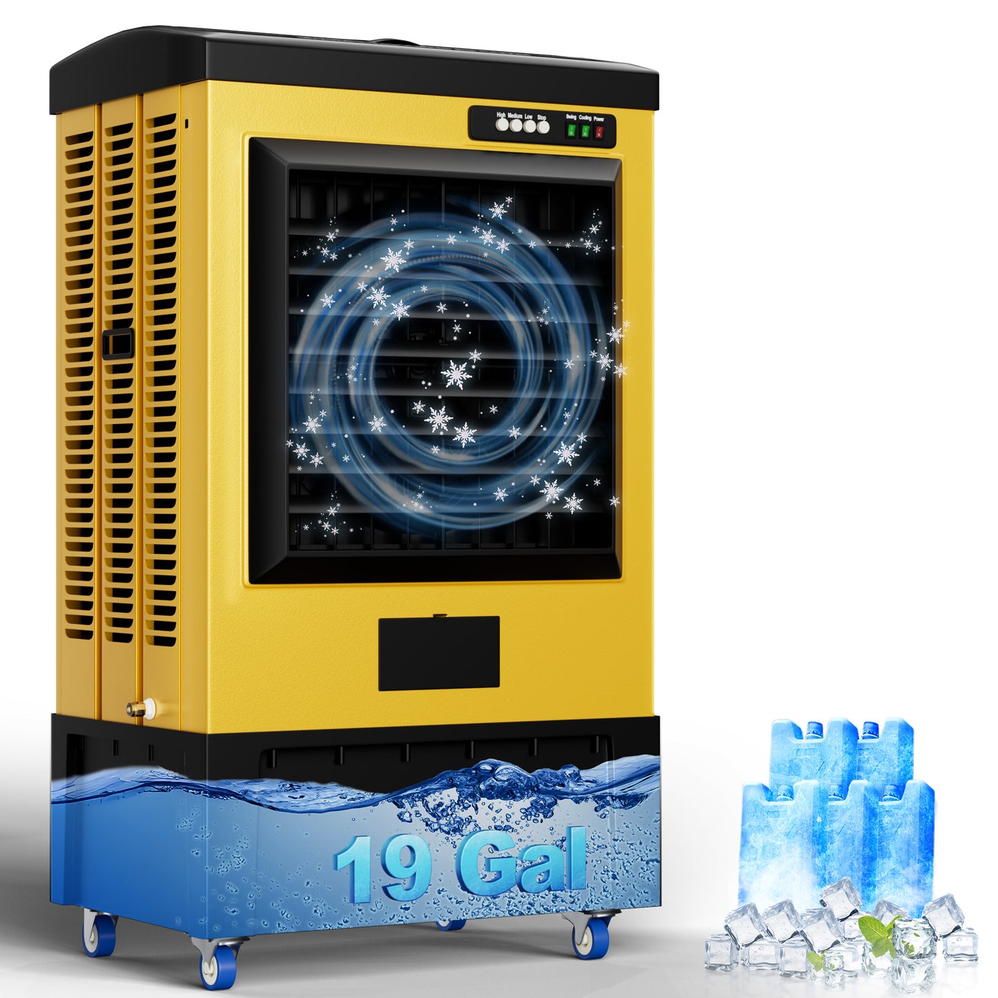 MEPTY Swamp Cooler, Evaporative Air Cooler with Continuous Auto Fill, Portable Evaporative Cooler for Commercial, Industrial, Garage, Patio Use