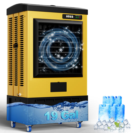 MEPTY Swamp Cooler, Evaporative Air Cooler with Continuous Auto Fill, Portable Evaporative Cooler for Commercial, Industrial, Garage, Patio Use