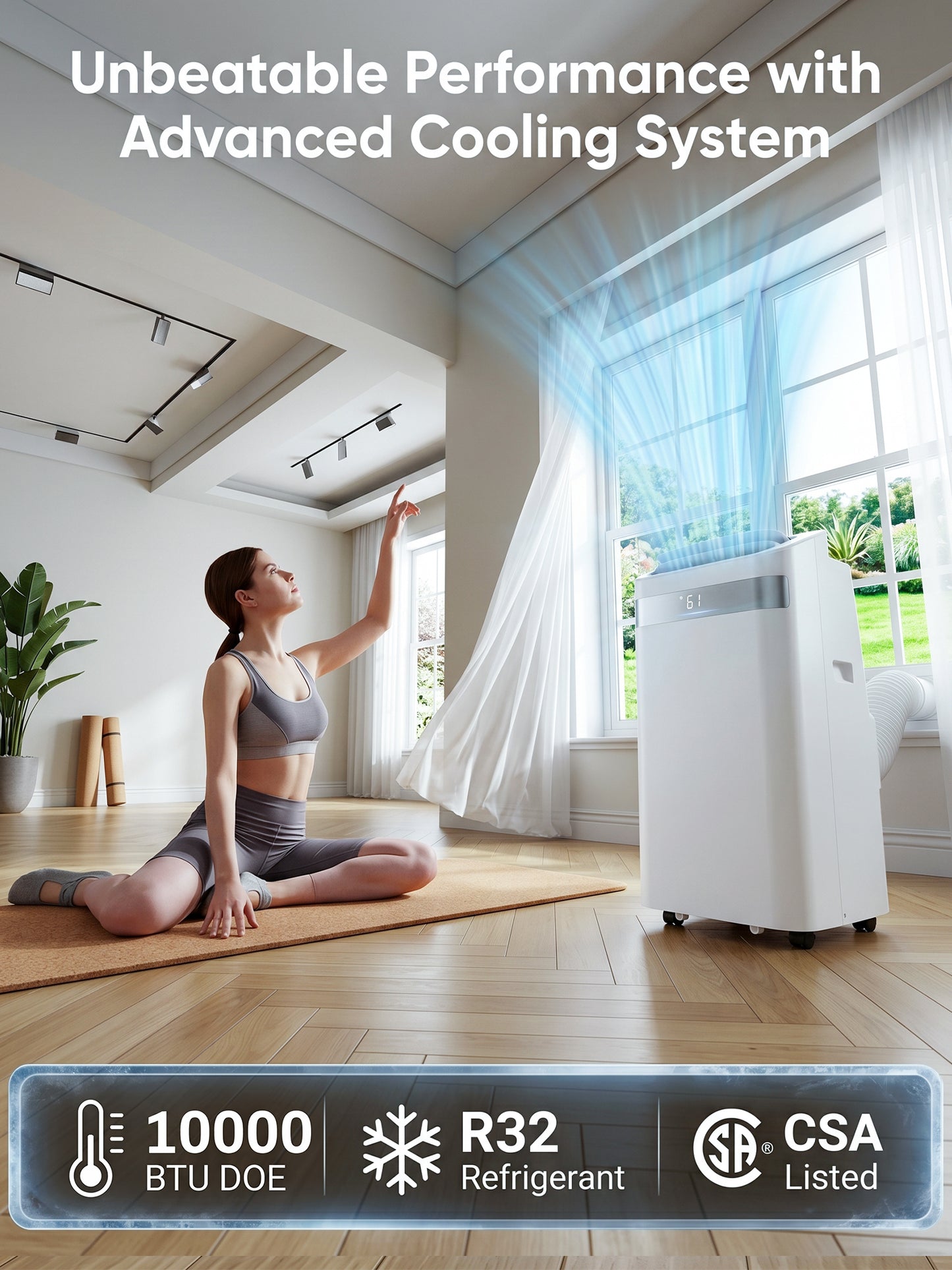 MEPTY 14000BTU Portable Air Conditioners, Portable AC Unit with Dehumidifier, Sleep Mode, 24H Timer, Cools Room up to 700 sq.ft, Room Air Conditioners with Auto-evaporation System for Bedroom