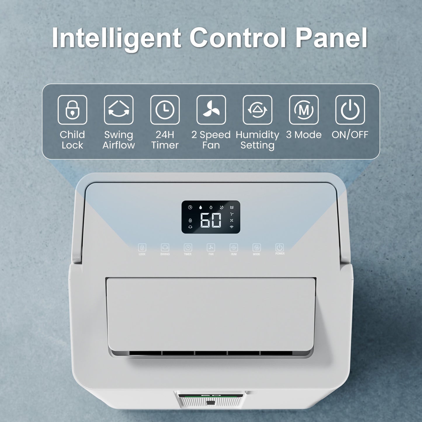 MEPTY 6000 Sq.Ft Dehumidifier,Max 110 Pint/Day Large Dehumidifier for Basement & Home with Drain Hose,Smart Humidity Control,24H Timer & Child Lock,3-Color Humidity Display Ideal for Bedroom,Bathroom