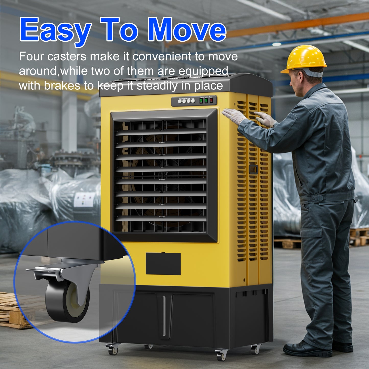 MEPTY 8979CFM Portable Swamp Cooler, Evaporative Air Cooler with 36 Gal Water Tank, Continuous Auto Fill, 3 Speeds, 120°Oscillation, Outdoor Cooling Fan for Industrial, Garage, Commercial Use