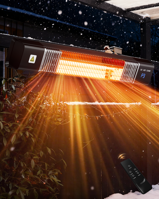 MEPTY Electric Wall mounted Heaters for Outdoor Use, Outdoor Patio Heater with 24H Timer, Remote, Overheat Waterproof Protection, Garage Heater