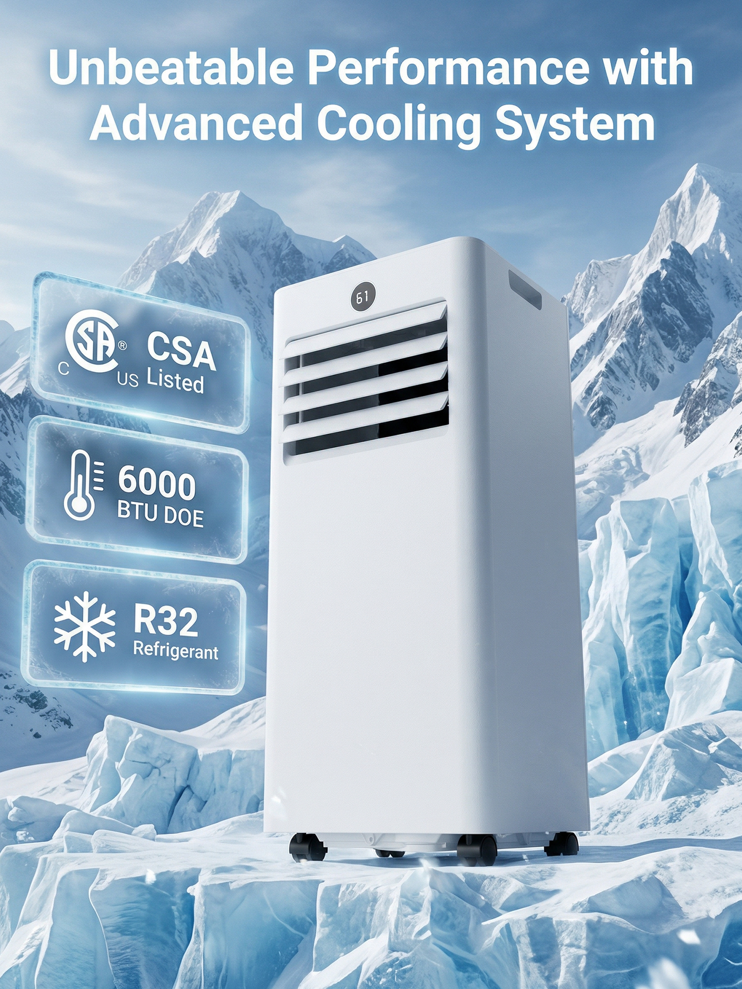 MEPTY 10000BTU Portable Air Conditioners, Portable AC Unit with Dehumidifier, Sleep Mode, 24H Timer, Cools Room up to 450 sq.ft, Room Air Conditioners with Self-evaporation System for Bedroom