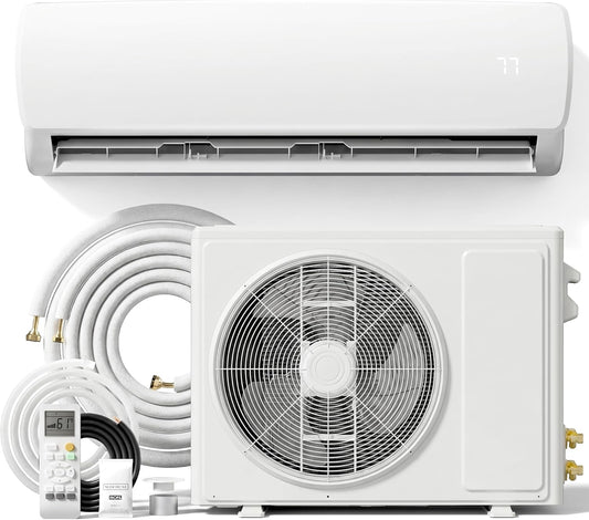 MEPTY 24000BTU Mini Split AC/Heating System, 19 SEER2 Energy Efficient Mini Split Air Conditioner with Heat Pump, 230V Cools Up to 1500sq.ft, Ductless Inverter AC Unit with Pre-Charged Condenser