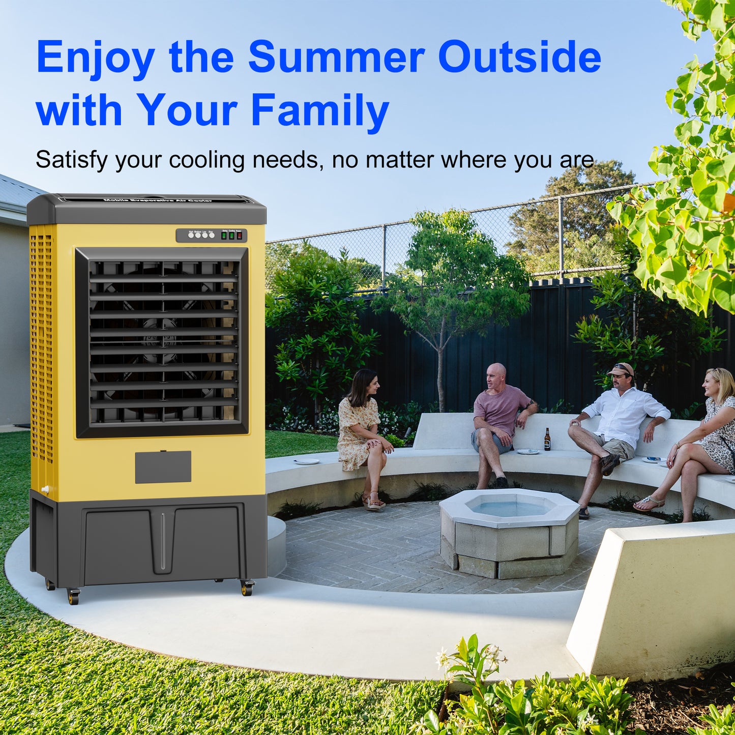 MEPTY 8979CFM Portable Swamp Cooler, Evaporative Air Cooler with 36 Gal Water Tank, Continuous Auto Fill, 3 Speeds, 120°Oscillation, Outdoor Cooling Fan for Industrial, Garage, Commercial Use