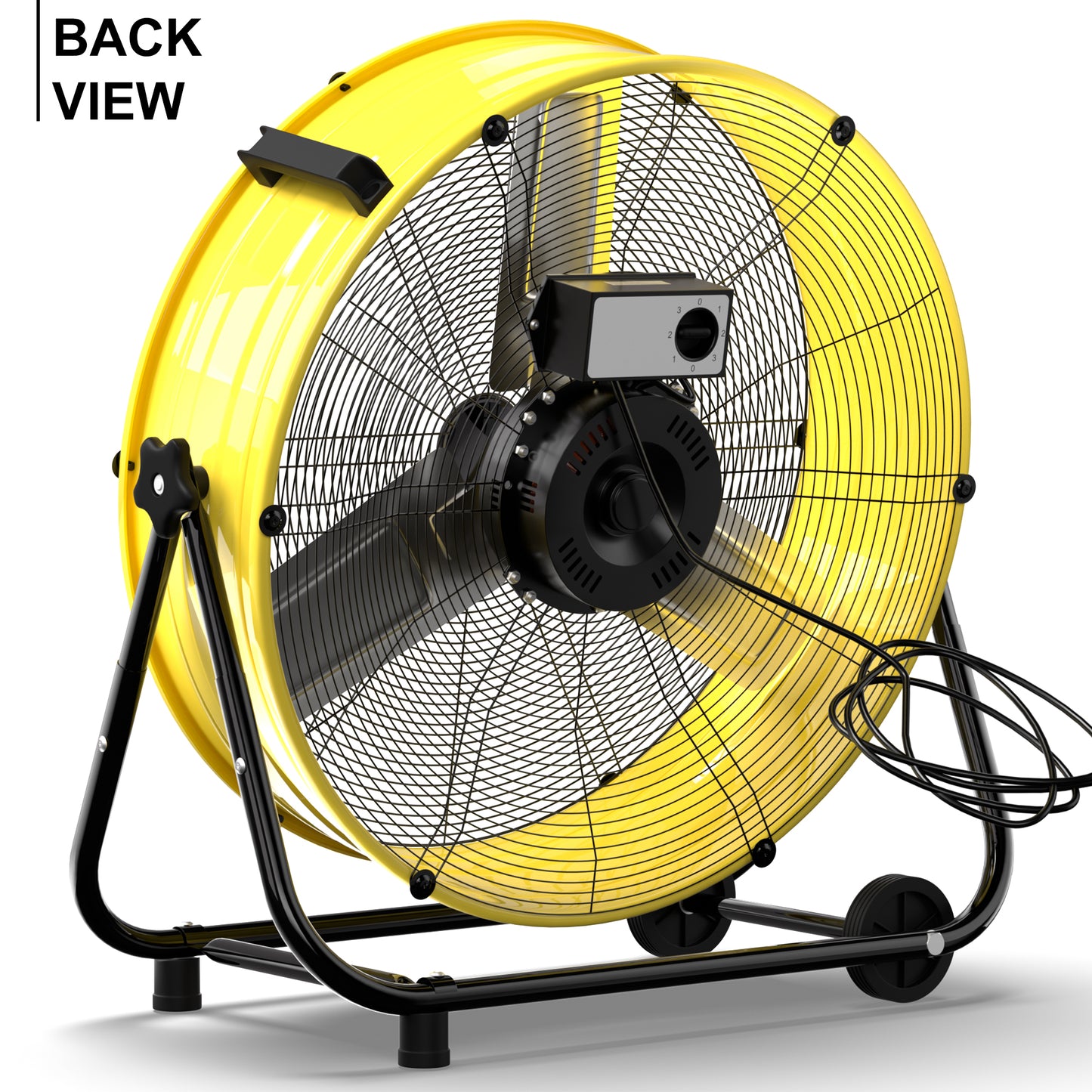 MEPTY 36-Inch Industrial Drum Fan, 21800 CFM High Velocity Floor Fan, 3-Speed Heavy Duty Metal Air Circulator for Shop, Warehouse, Workshop, Garage, Factory, 600W