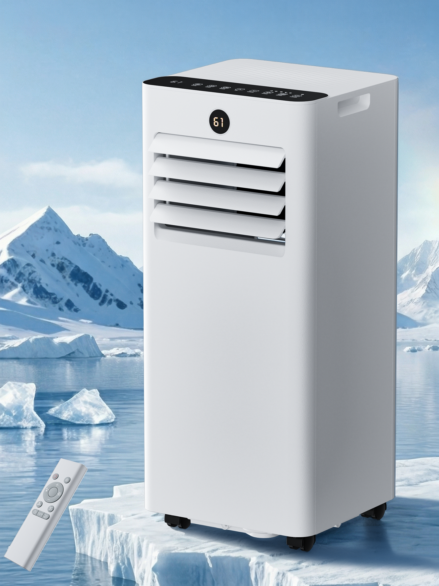 MEPTY 10000BTU Portable Air Conditioners, Portable AC Unit with Dehumidifier, Sleep Mode, 24H Timer, Cools Room up to 450 sq.ft, Room Air Conditioners with Self-evaporation System for Bedroom